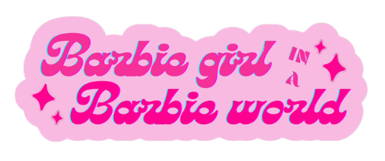 BARBIE GIRL- PINK/WHITE Vinly/Waterproof