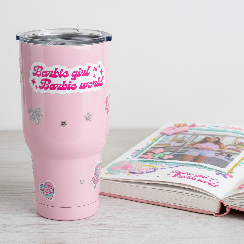 BARBIE GIRL- PINK/WHITE Vinly/Waterproof