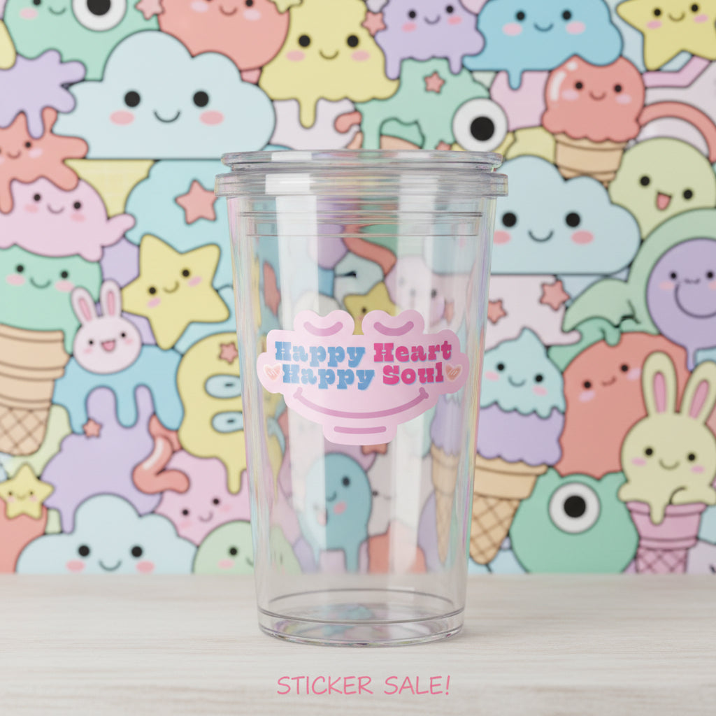 Happy Heart Happy Soul- Cute Vinyl/Waterproof