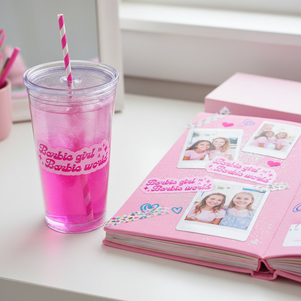 BARBIE GIRL- PINK/WHITE Vinly/Waterproof