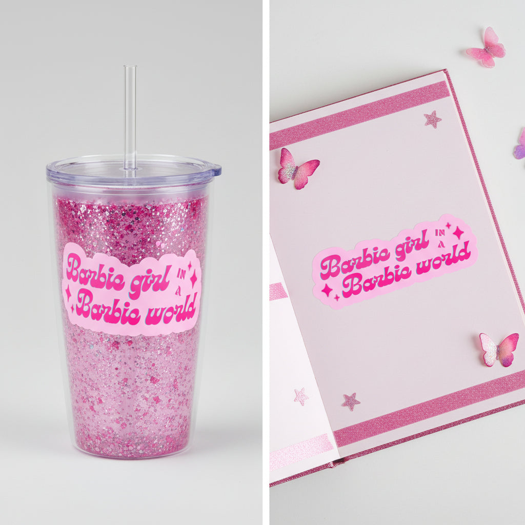 BARBIE GIRL- PINK/WHITE Vinly/Waterproof